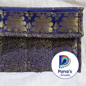 Indian Traditional Gold Weaving Small Clutch Bag